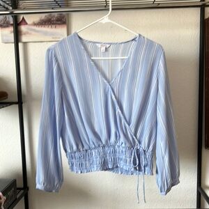 Candies Long Sleeve Cropped Blouse